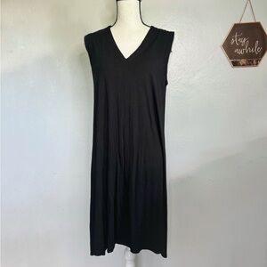 Eileen Fisher Jersey Black Swing Sleeveless dress Size Large